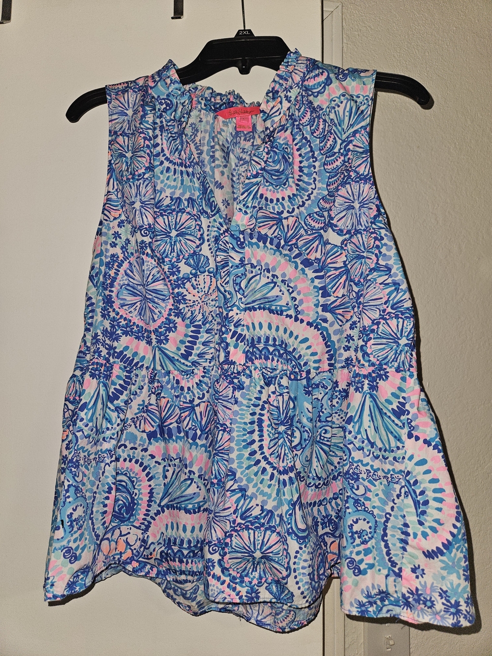 Lilly Pulitzer Blue & Pink Paisley Sleeveless Blouse